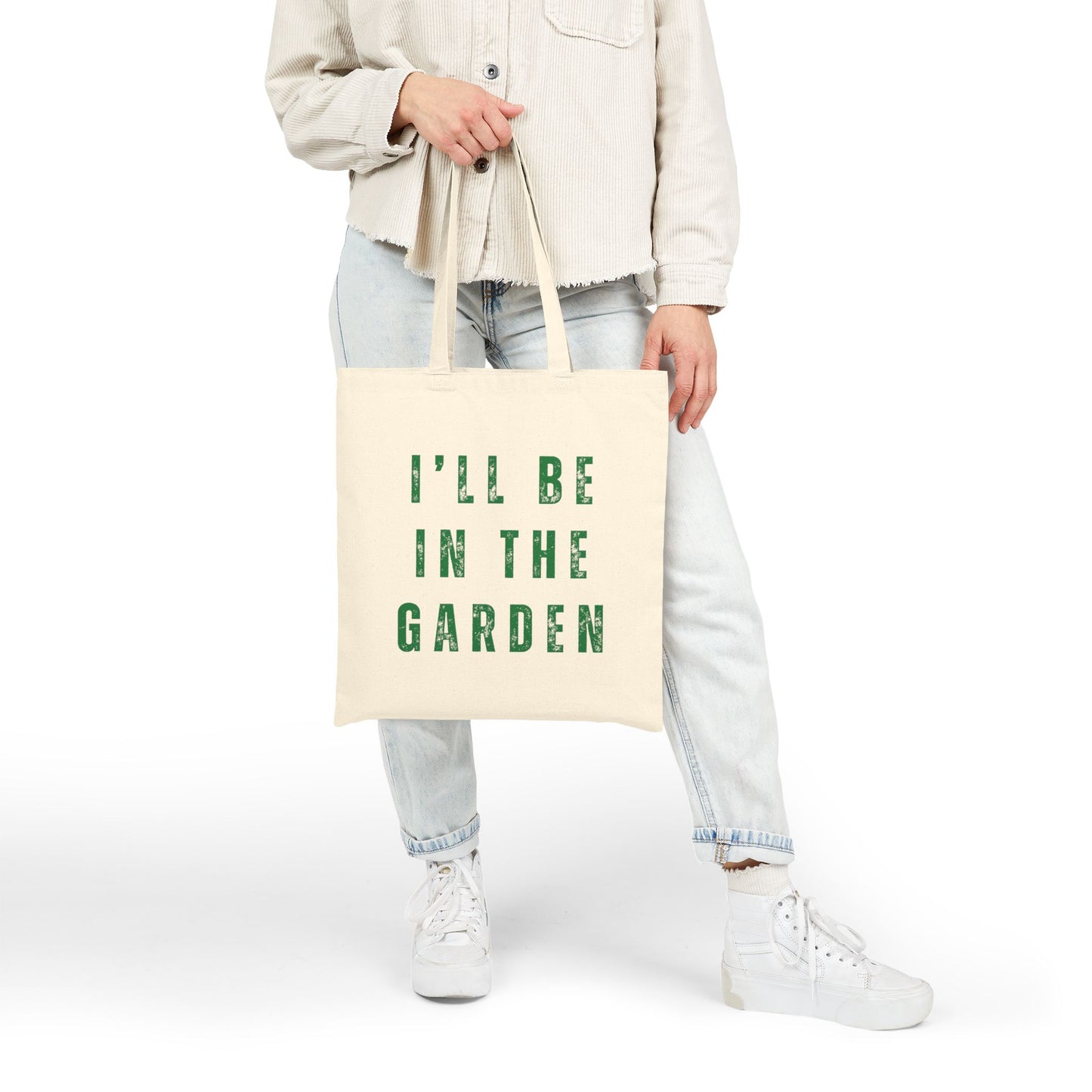Gardener Tote Bag — “I’ll Be In The Garden” Gardening Cotton Canvas Gift Shopper