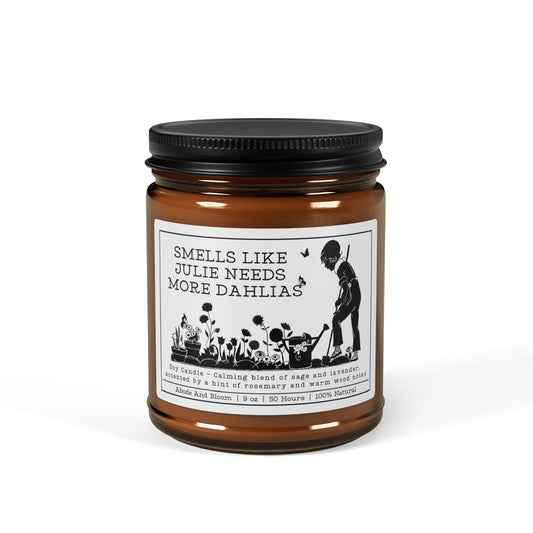 Smells Like Dahlias Custom Plant Dahlia Lover Gift Personalized Candle for Birthday Candle Funny Planter Gift Gardening Candle