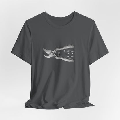 Deadheading Dahlias Pruning Shears Graphic Tee — Vintage Garden Tool T-Shirt