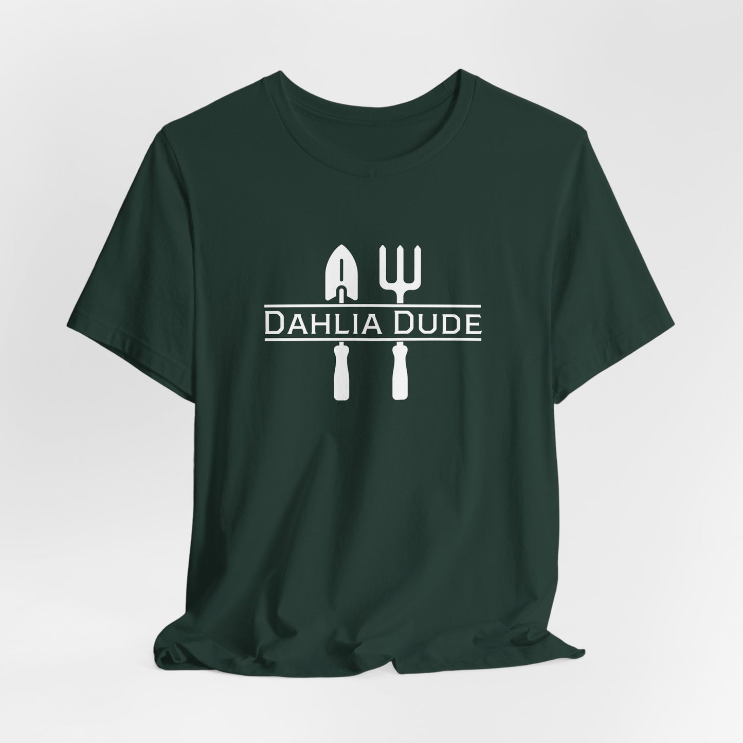 Dahlia Dude T-Shirt — Dad Gardening Tool Graphic Tee