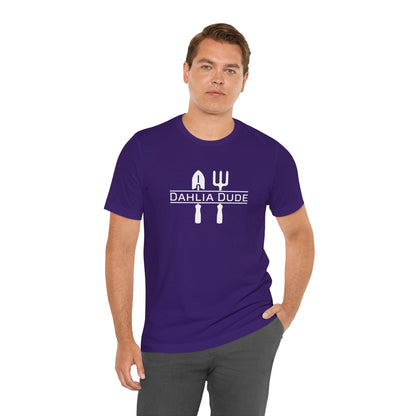 Dahlia Dude T-Shirt — Dad Gardening Tool Graphic Tee