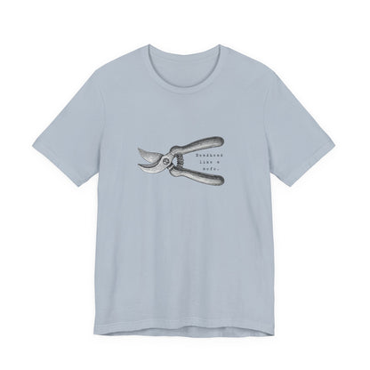 Deadheading Dahlias Pruning Shears Graphic Tee — Vintage Garden Tool T-Shirt