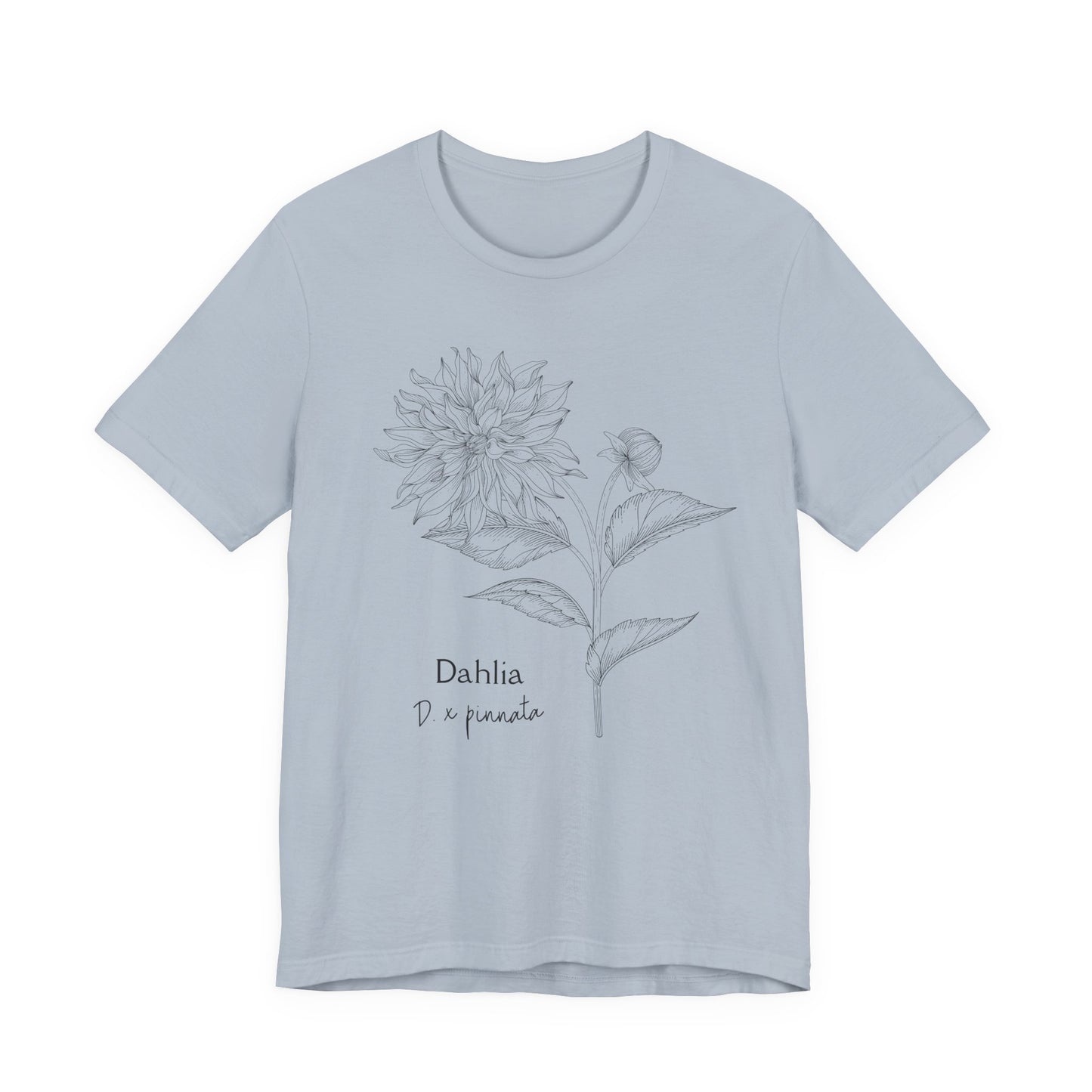 Dahlia Botanical Tee - Minimal Floral Sketch Shirt