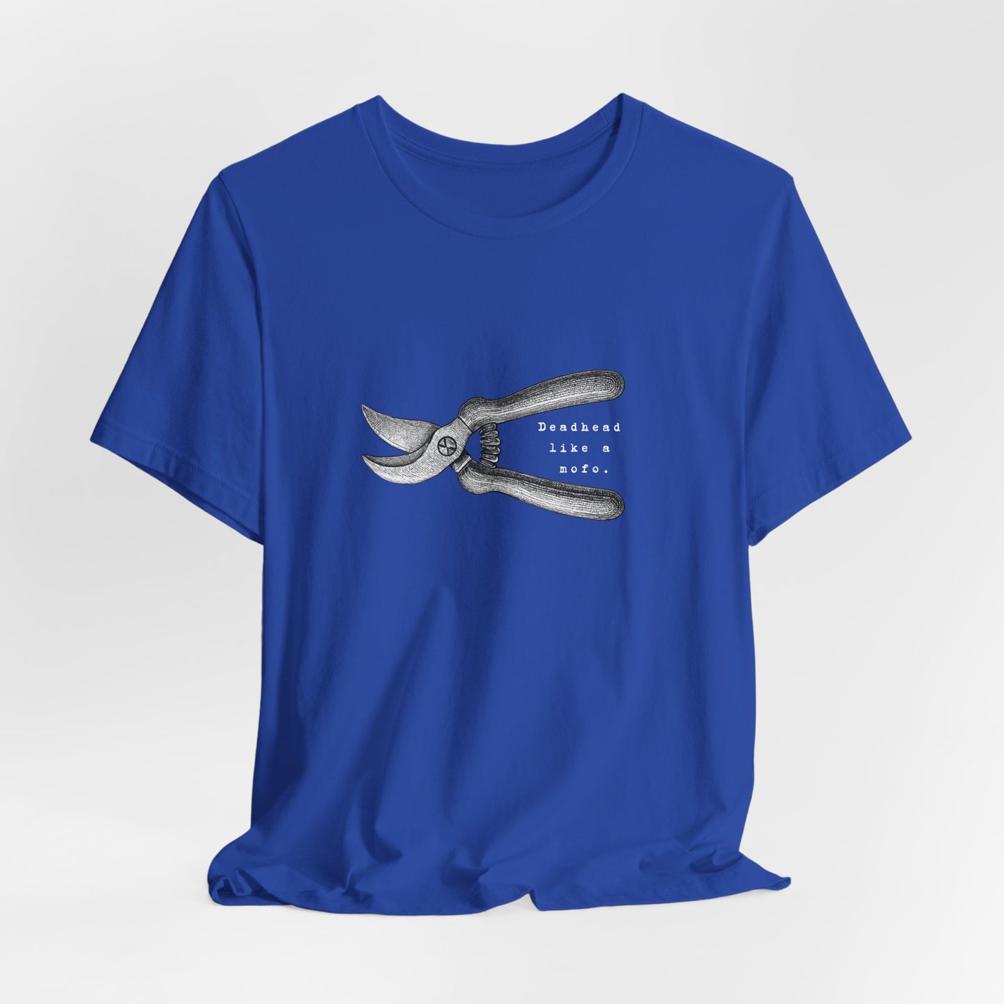 Deadheading Dahlias Pruning Shears Graphic Tee — Vintage Garden Tool T-Shirt