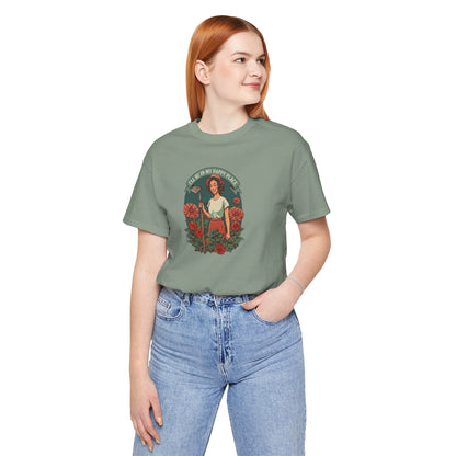 'I'll Be In My Happy Place' Dahlias Vintage Floral Retro Graphic Tee T-shirt