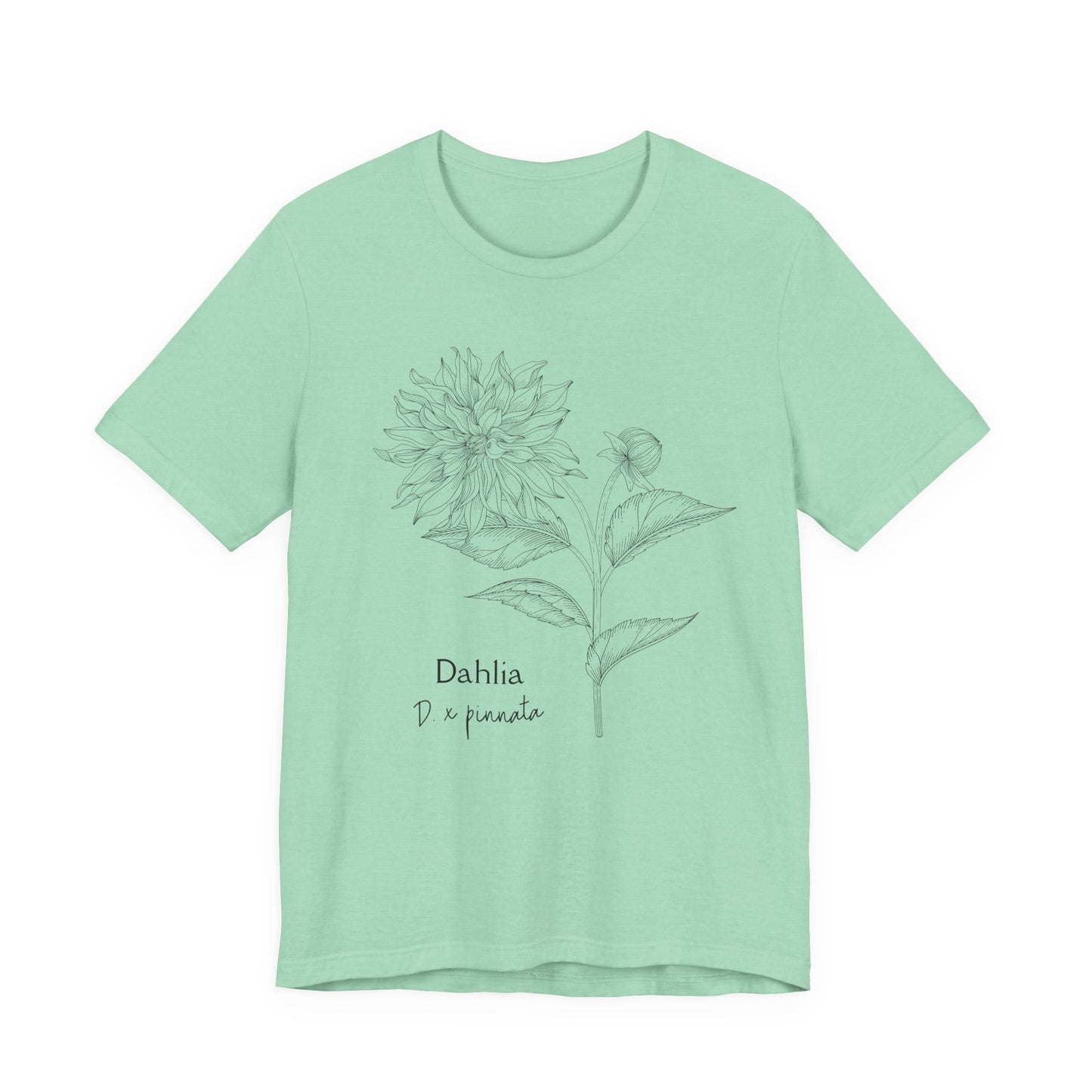 Dahlia Botanical Tee - Minimal Floral Sketch Shirt