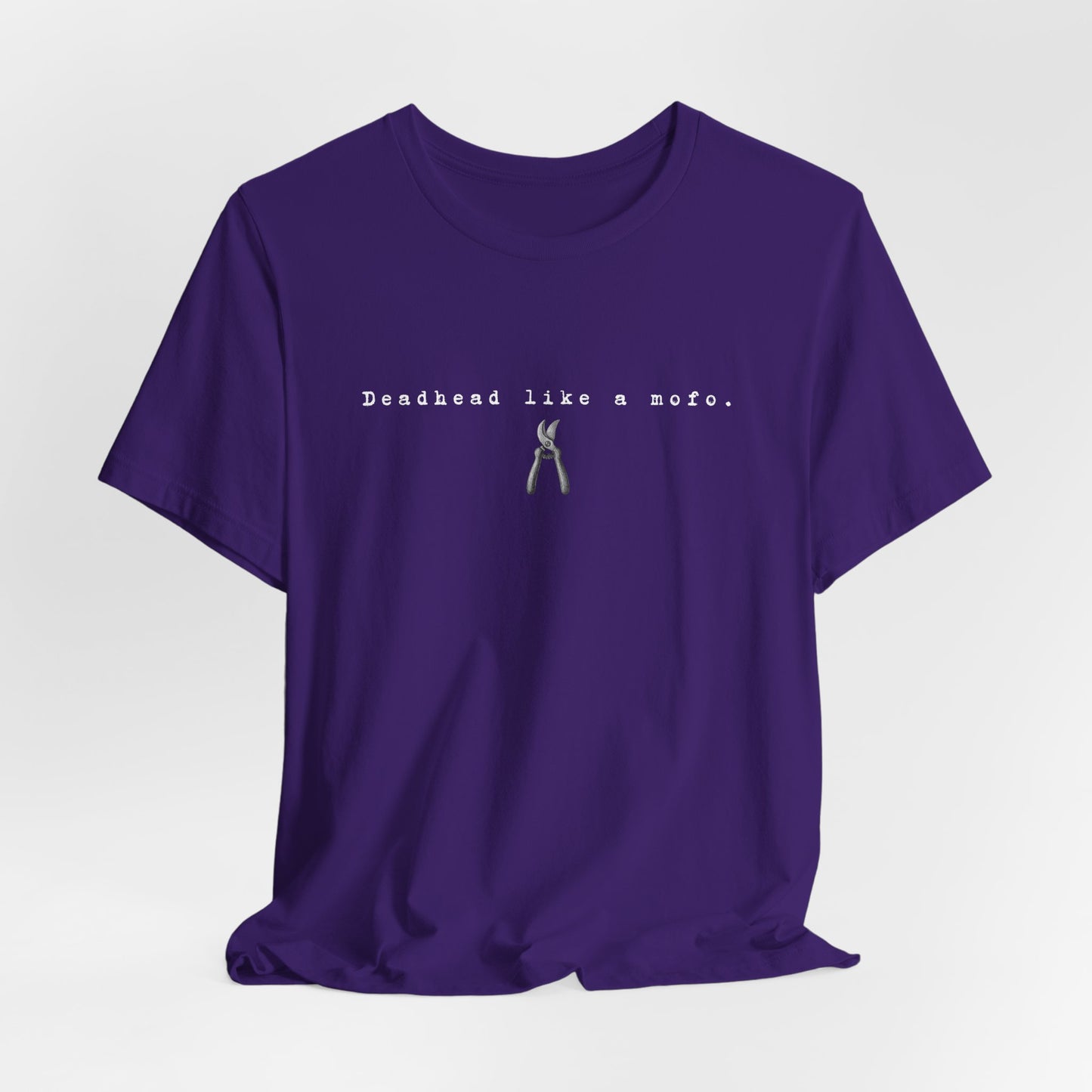 T-Shirt — Minimal "Deadhead Like..." Vintage Gardening Tools Graphic Tee