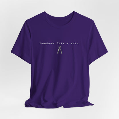 T-Shirt — Minimal "Deadhead Like..." Vintage Gardening Tools Graphic Tee