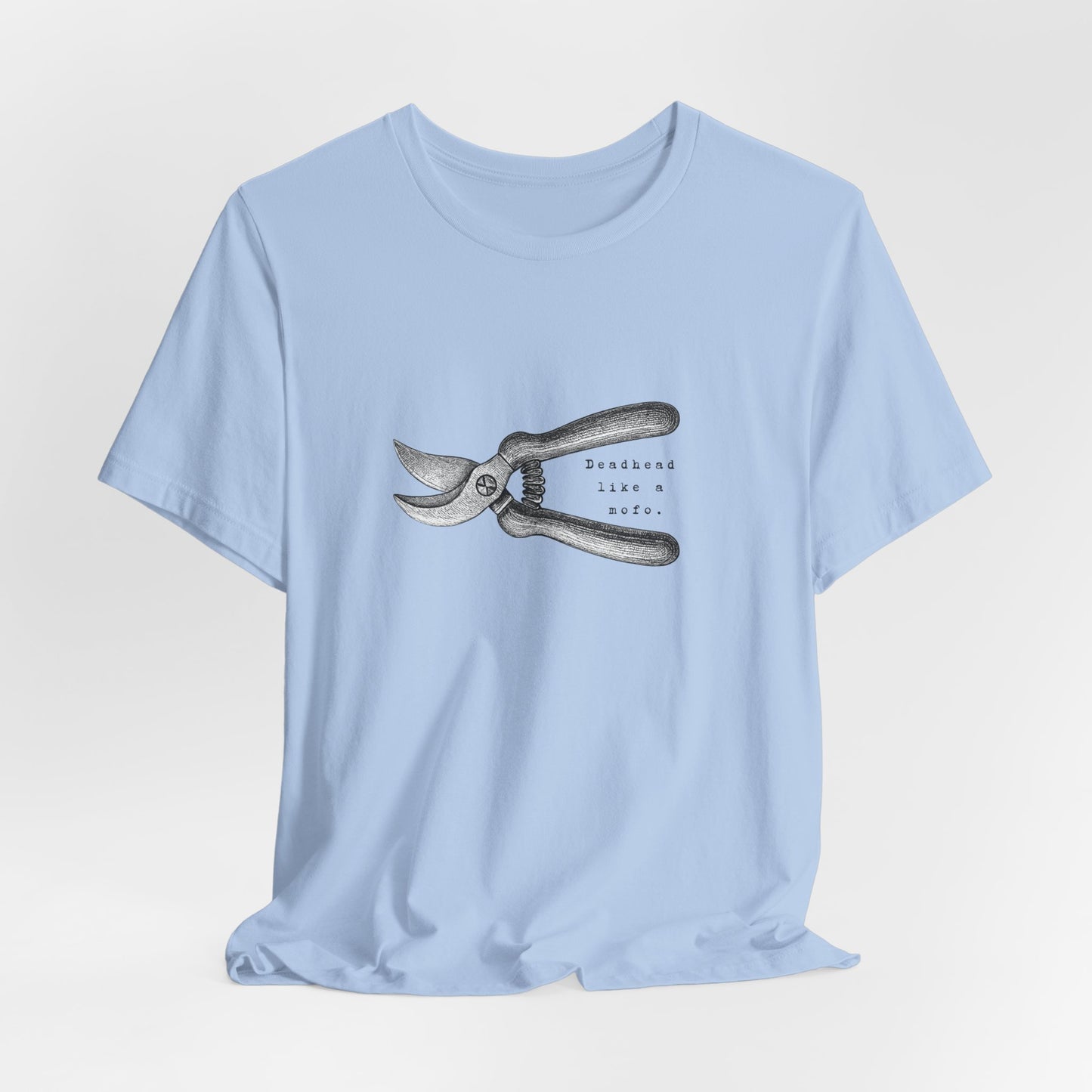Deadheading Dahlias Pruning Shears Graphic Tee — Vintage Garden Tool T-Shirt