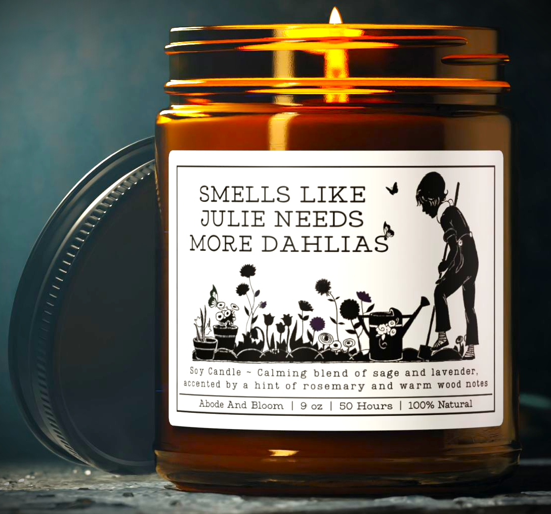 Smells Like Dahlias Custom Plant Dahlia Lover Gift Personalized Candle for Birthday Candle Funny Planter Gift Gardening Candle