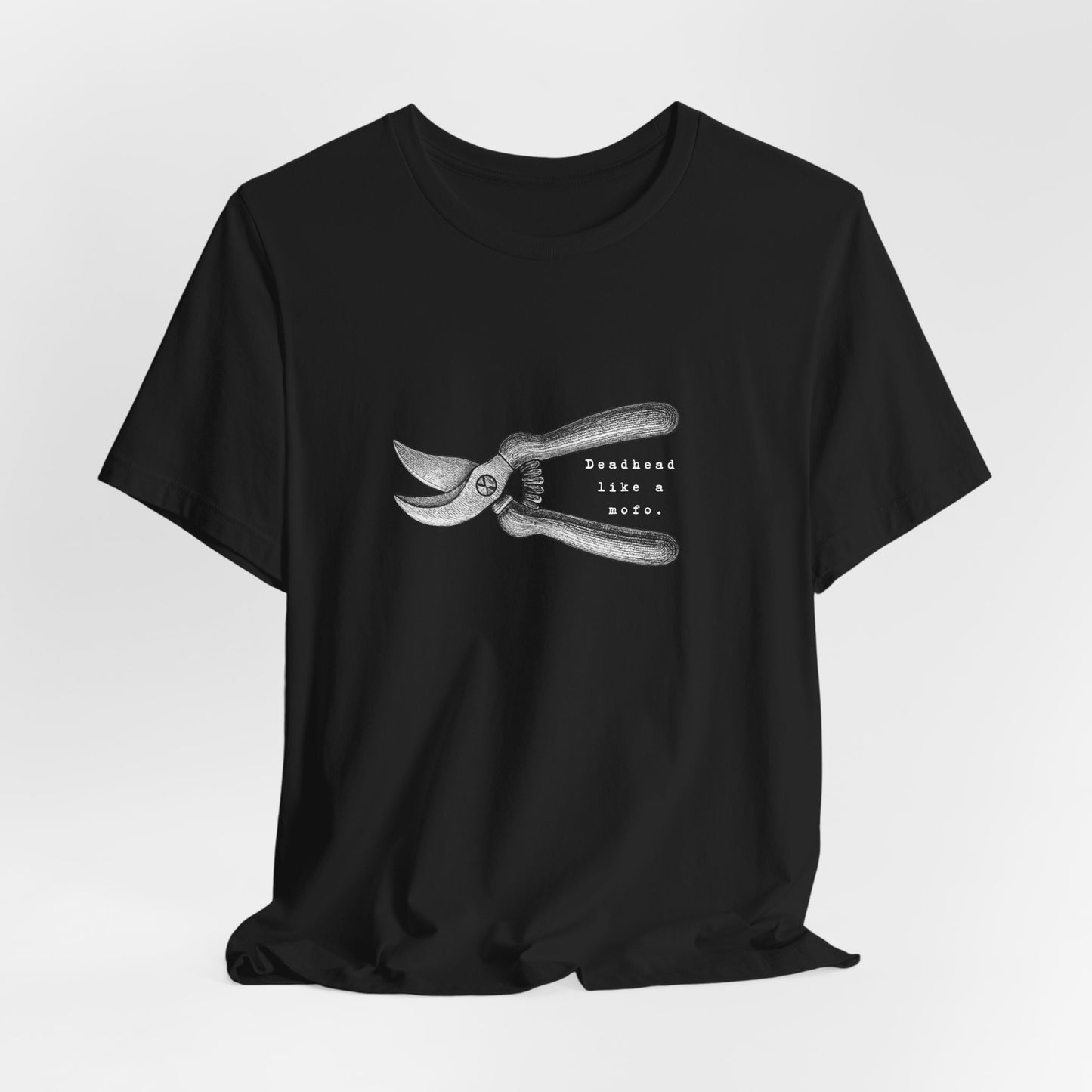 Deadheading Dahlias Pruning Shears Graphic Tee — Vintage Garden Tool T-Shirt