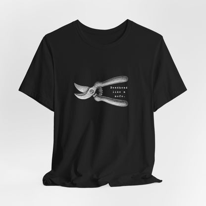 Deadheading Dahlias Pruning Shears Graphic Tee — Vintage Garden Tool T-Shirt