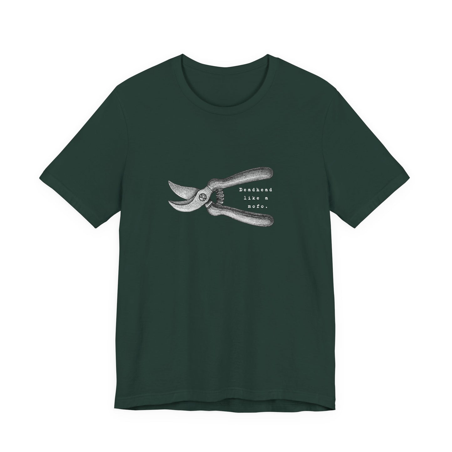 Deadheading Dahlias Pruning Shears Graphic Tee — Vintage Garden Tool T-Shirt