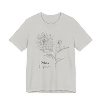 Dahlia Botanical Tee - Minimal Floral Sketch Shirt