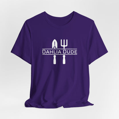Dahlia Dude T-Shirt — Dad Gardening Tool Graphic Tee