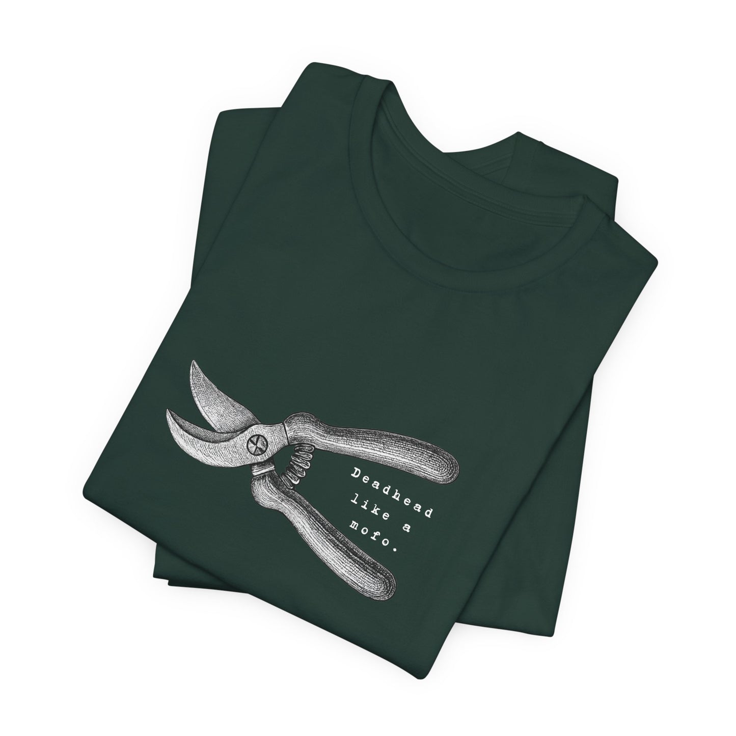 Deadheading Dahlias Pruning Shears Graphic Tee — Vintage Garden Tool T-Shirt