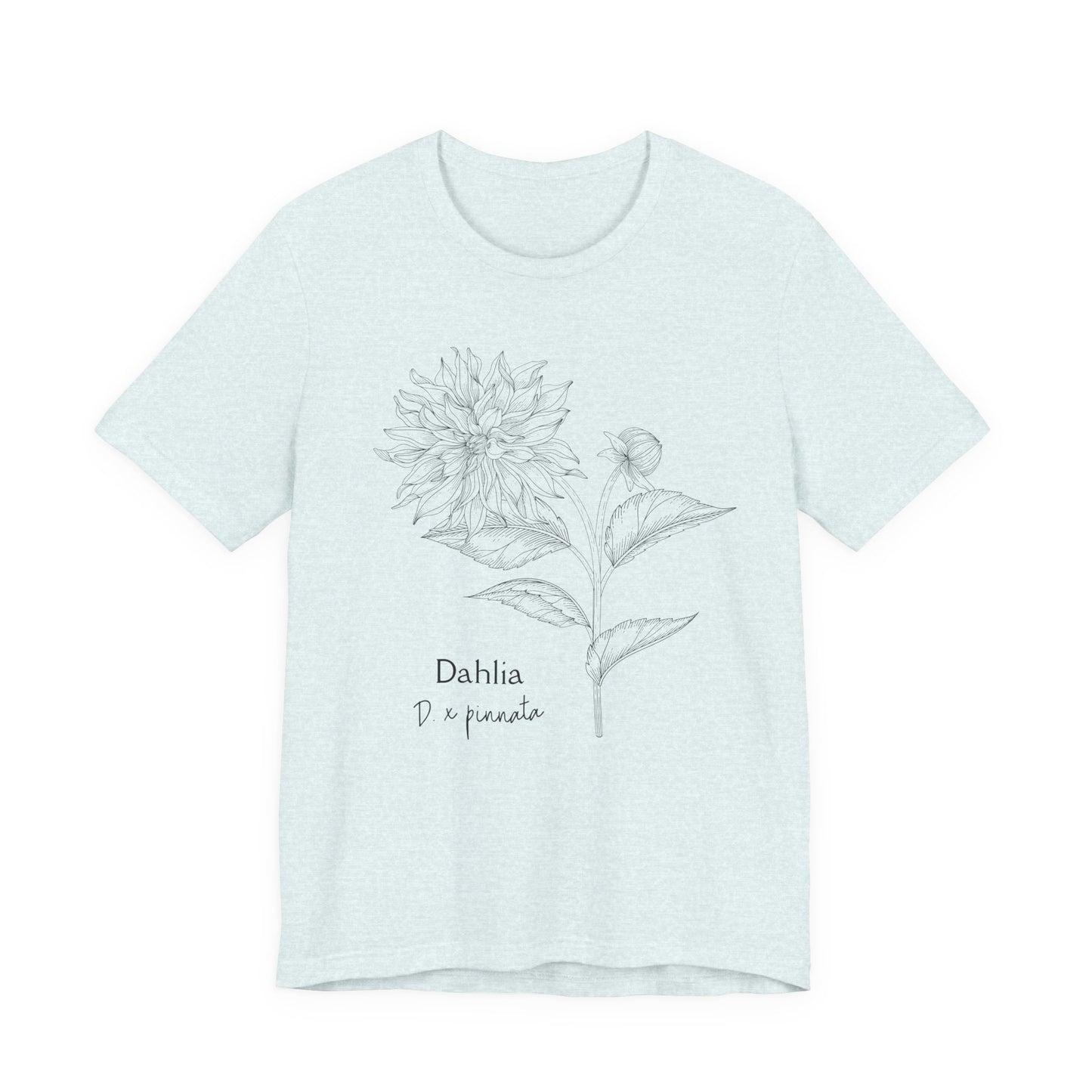 Dahlia Botanical Tee - Minimal Floral Sketch Shirt