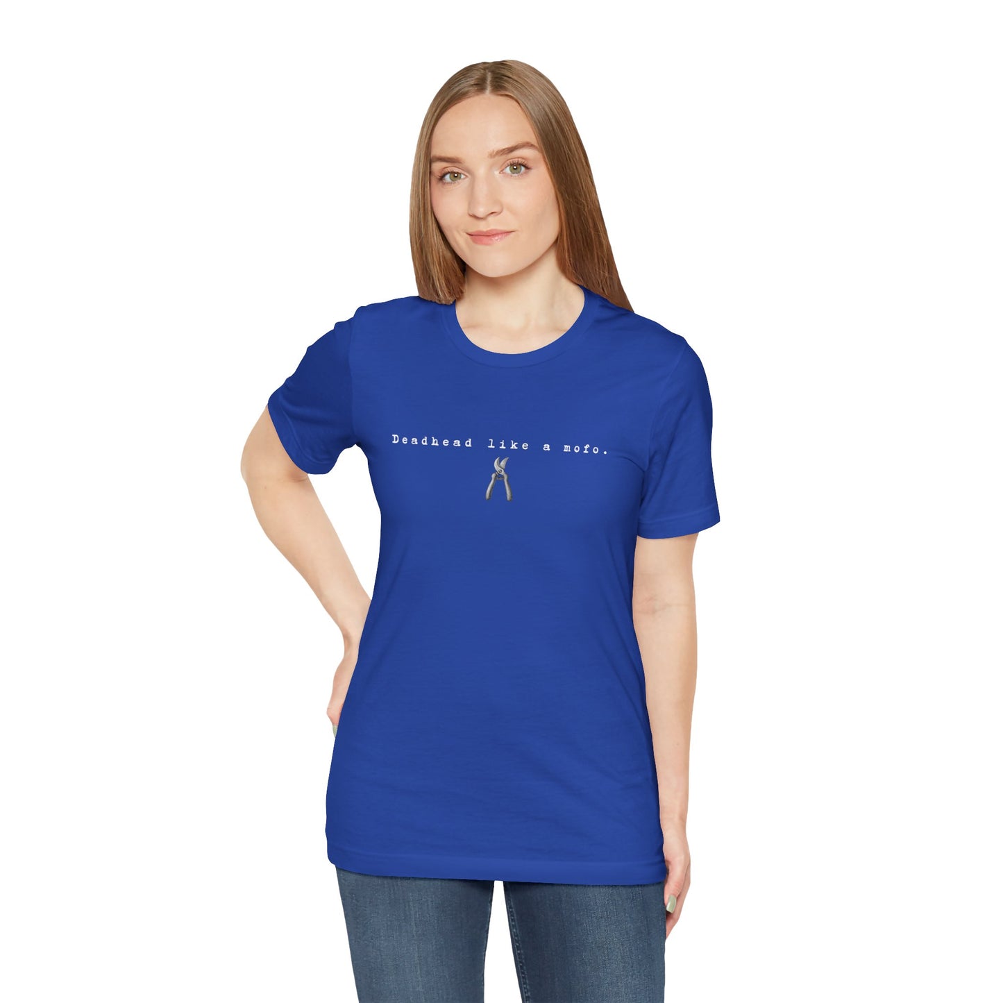 T-Shirt — Minimal "Deadhead Like..." Vintage Gardening Tools Graphic Tee