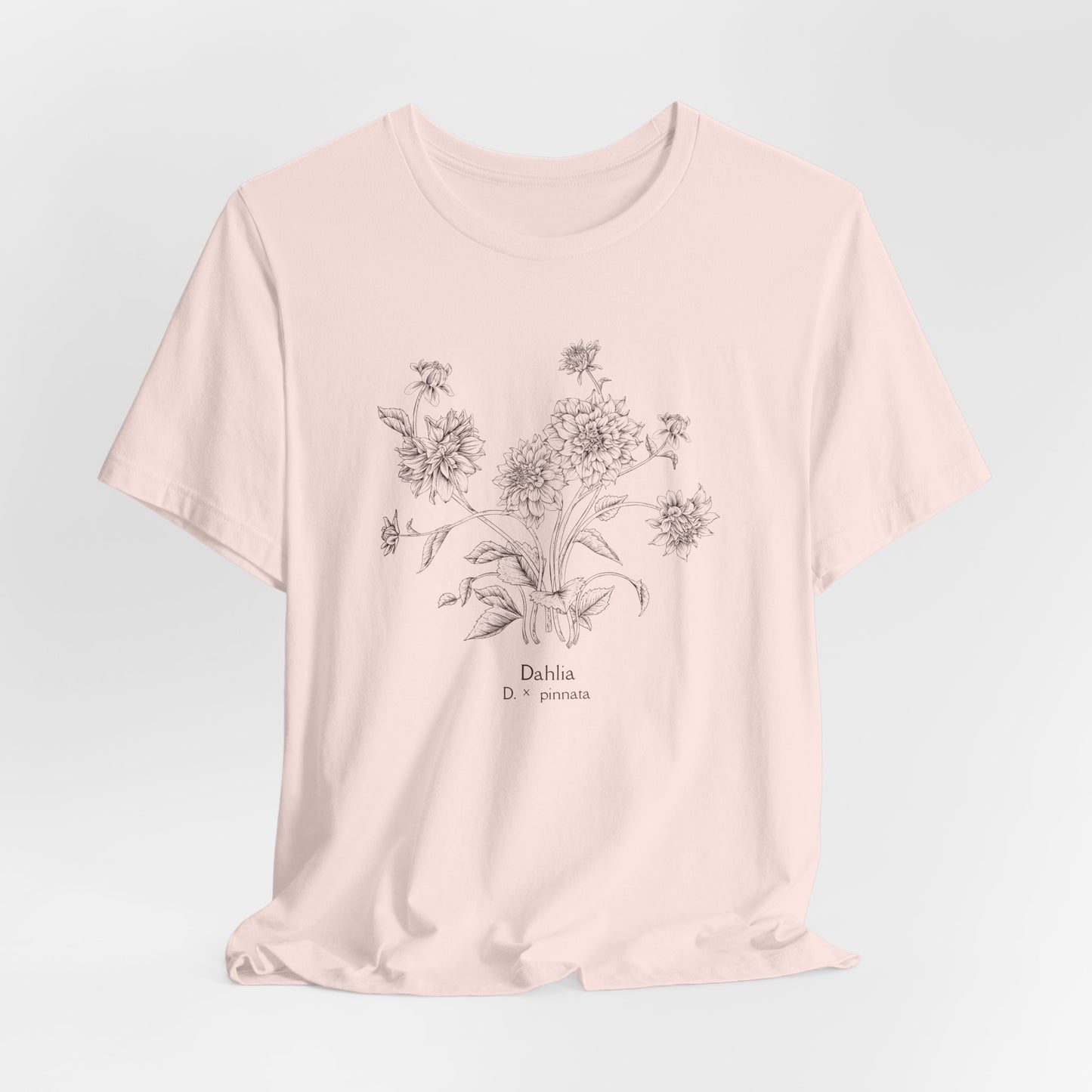 Botanical Dahlia Tee — Minimal Floral Sketch Shirt