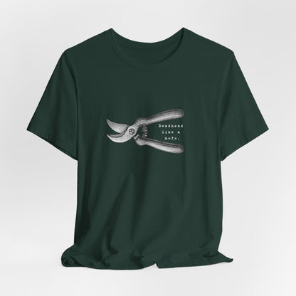 Deadheading Dahlias Pruning Shears Graphic Tee — Vintage Garden Tool T-Shirt