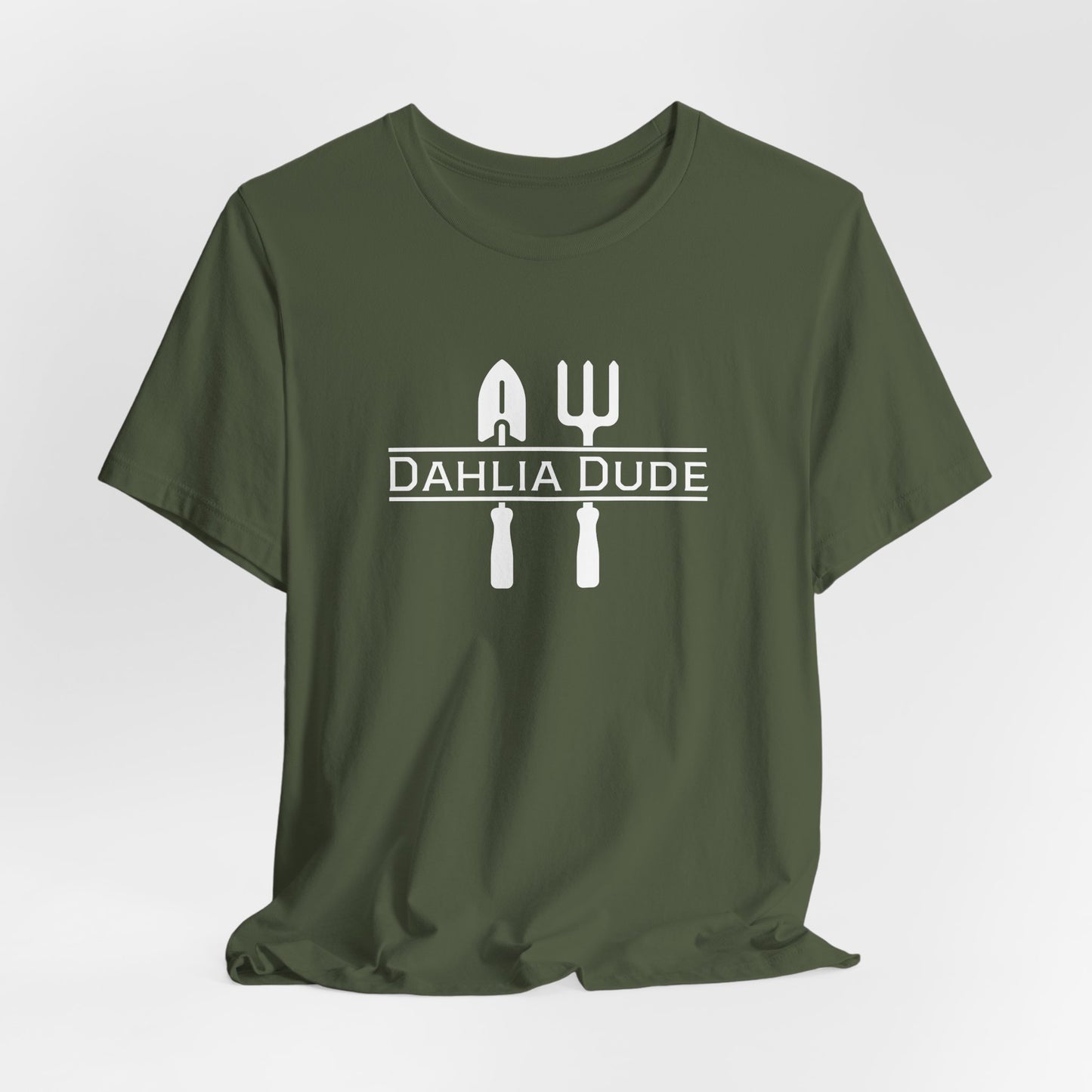 Dahlia Dude T-Shirt — Dad Gardening Tool Graphic Tee