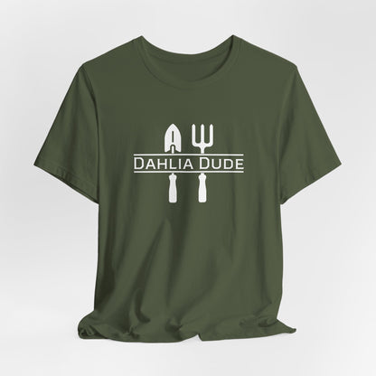 Dahlia Dude T-Shirt — Dad Gardening Tool Graphic Tee