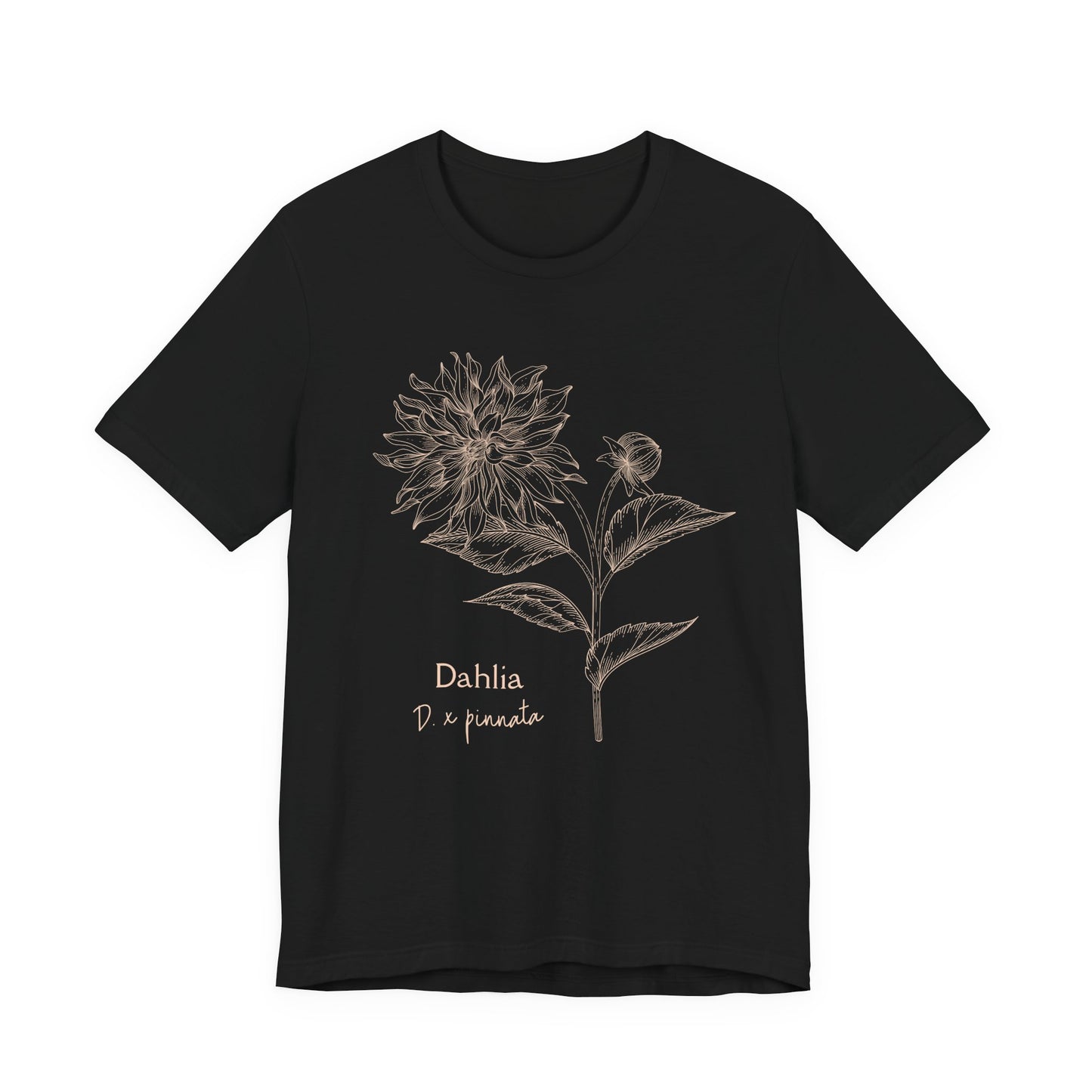 Dahlia Botanical Tee - Minimal Floral Sketch Shirt