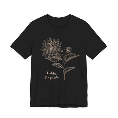 Dahlia Botanical Tee - Minimal Floral Sketch Shirt