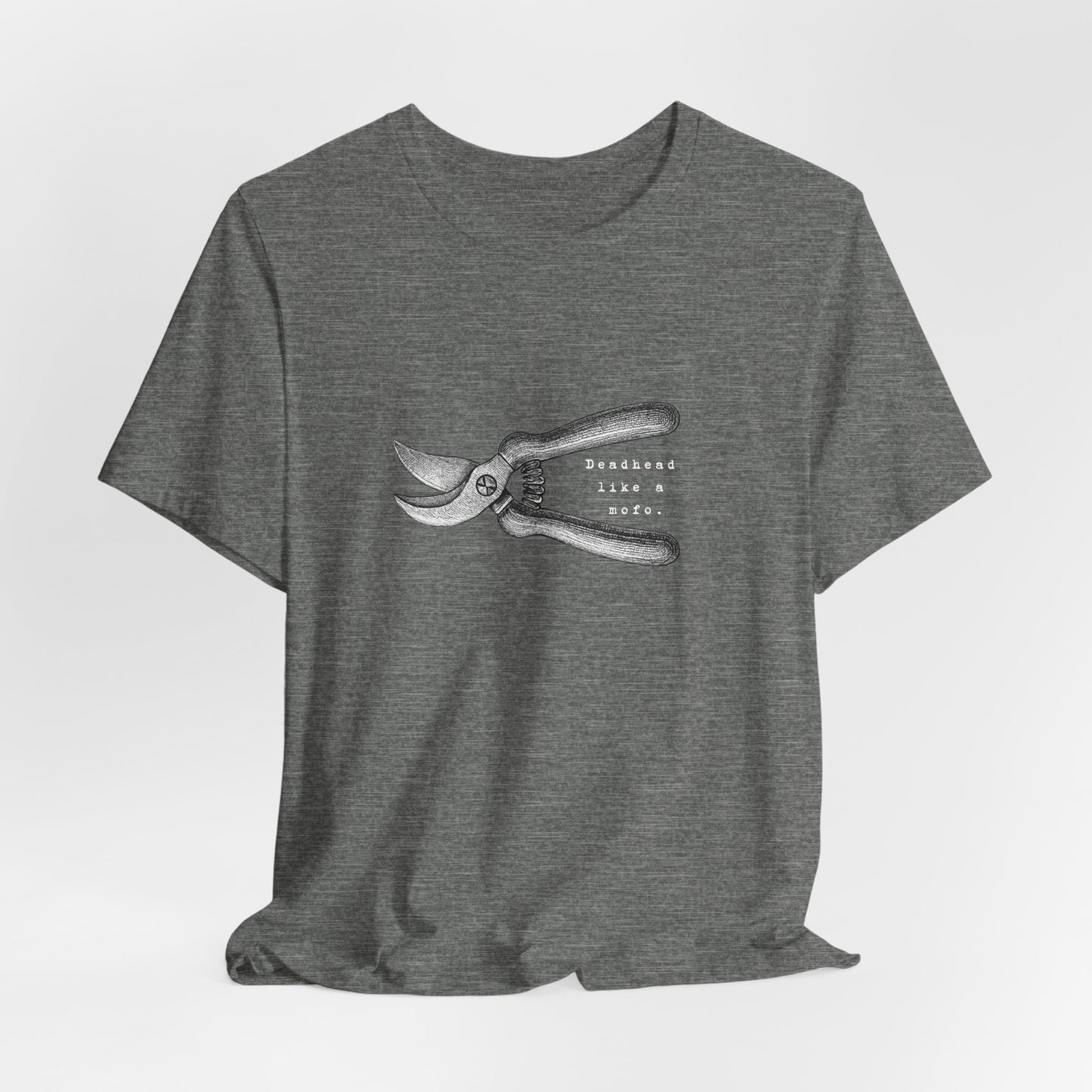 Deadheading Dahlias Pruning Shears Graphic Tee — Vintage Garden Tool T-Shirt