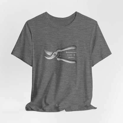 Deadheading Dahlias Pruning Shears Graphic Tee — Vintage Garden Tool T-Shirt
