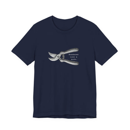 Deadheading Dahlias Pruning Shears Graphic Tee — Vintage Garden Tool T-Shirt
