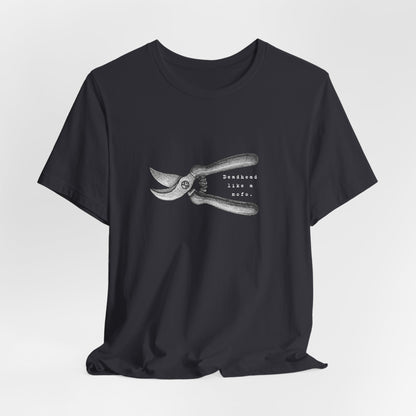 Deadheading Dahlias Pruning Shears Graphic Tee — Vintage Garden Tool T-Shirt