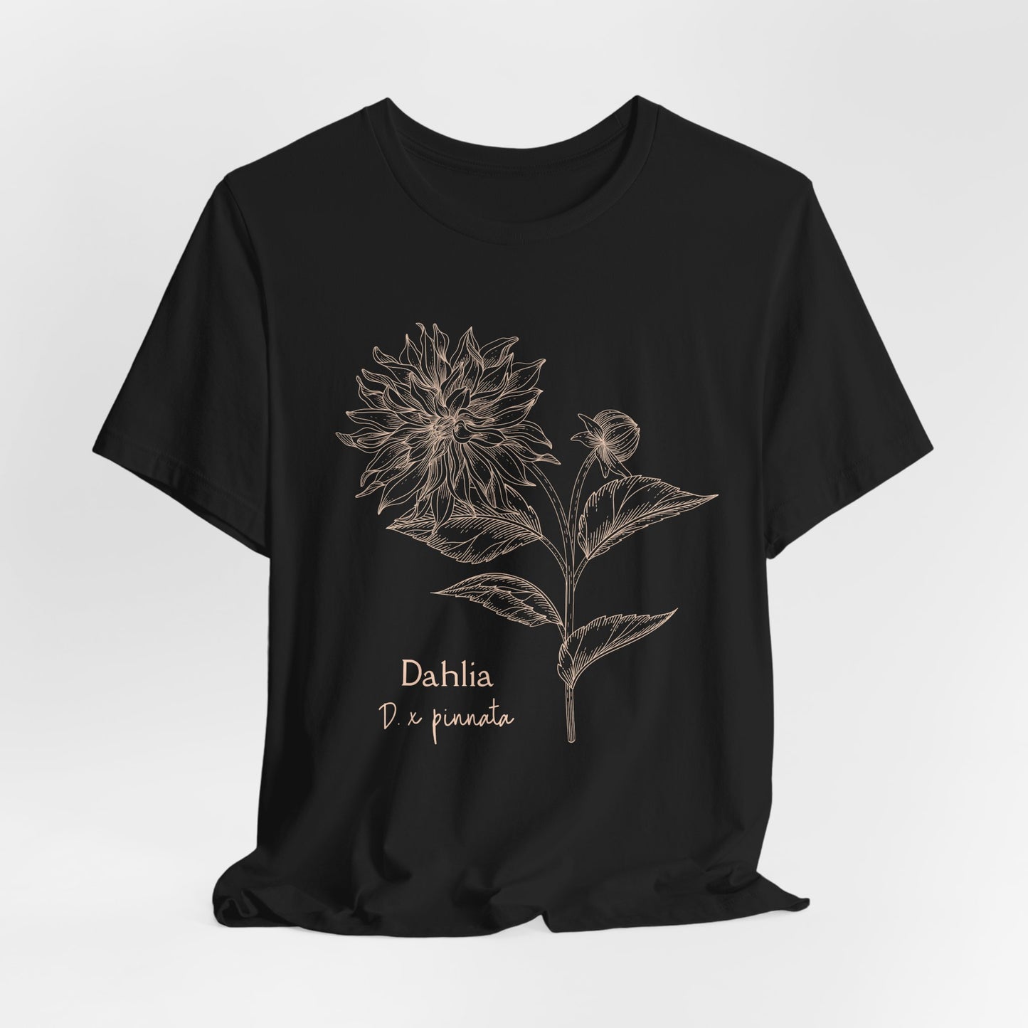 Dahlia Botanical Tee - Minimal Floral Sketch Shirt